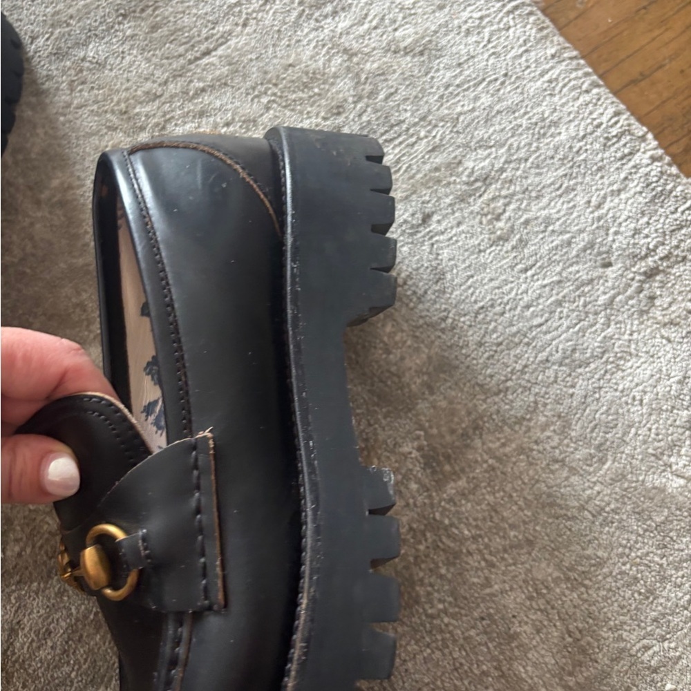 Gucci Black Lug Sole Loafers with Horsebit Size 41.5 - Picture 10 of 16
